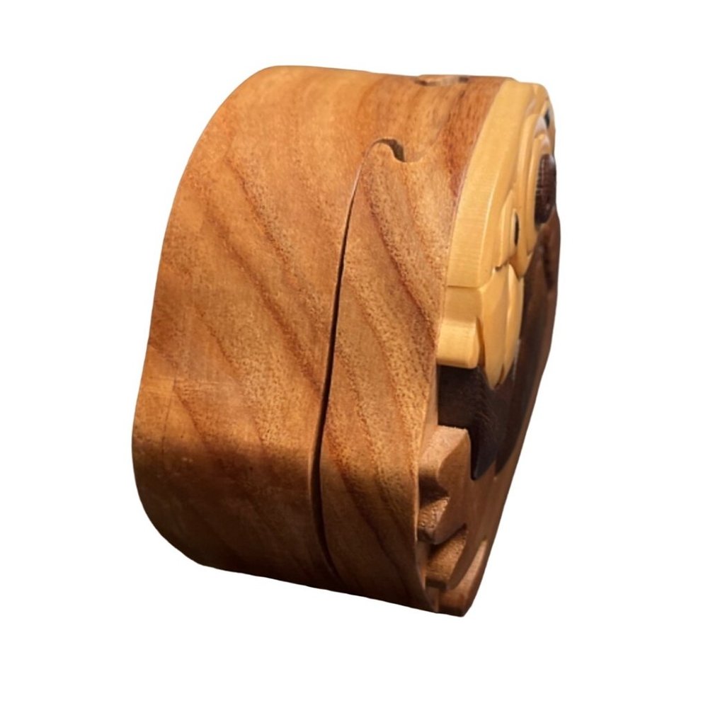 Otter Intarsia Wood Puzzle Box Trinket Handcrafted - Picture 5 of 6